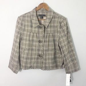 Ninety Brown Tone Plaid Blazer
